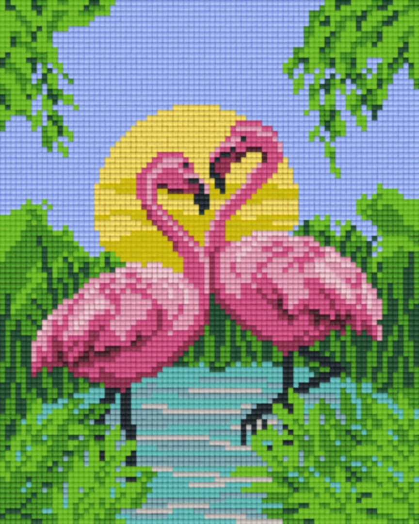 Flamingos Four [4] Baseplate PixelHobby Mini-mosaic Art Kit image 0
